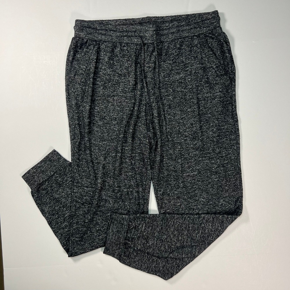 Quince Brushed Lounge Jogger Womens Large Charcoal Marled Drawstring Sweatpants